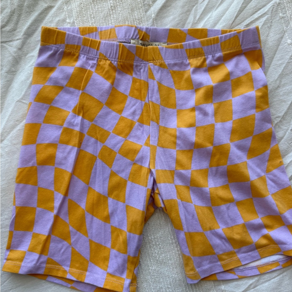 Forever 21 Purple and Orange Checkered Shorts